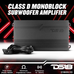 DS18 G1800.1D Amplifier 1-Channel Class D Monoblock 1800 Watts - Remote BASS Knob Included